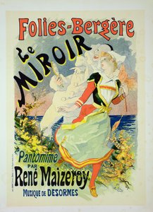 Reprodução de um cartaz publicitário &39;The Mirror&39;, uma pantomima de Rene Maizeroy no Folies-Bergere (ver 126671)